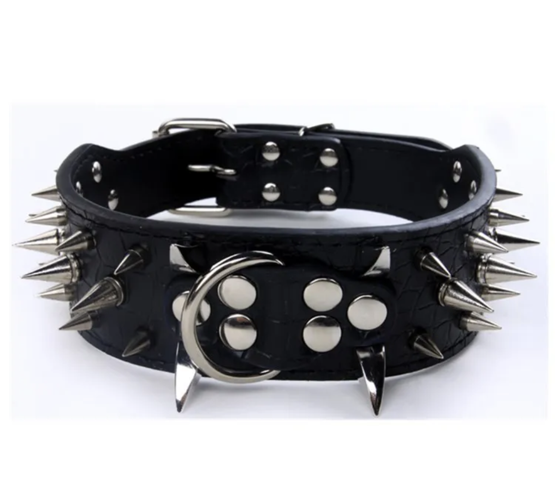 Anti-Bite, 2 inch Wide Spiked Collar, XL (Up to 22 inch neck girth)