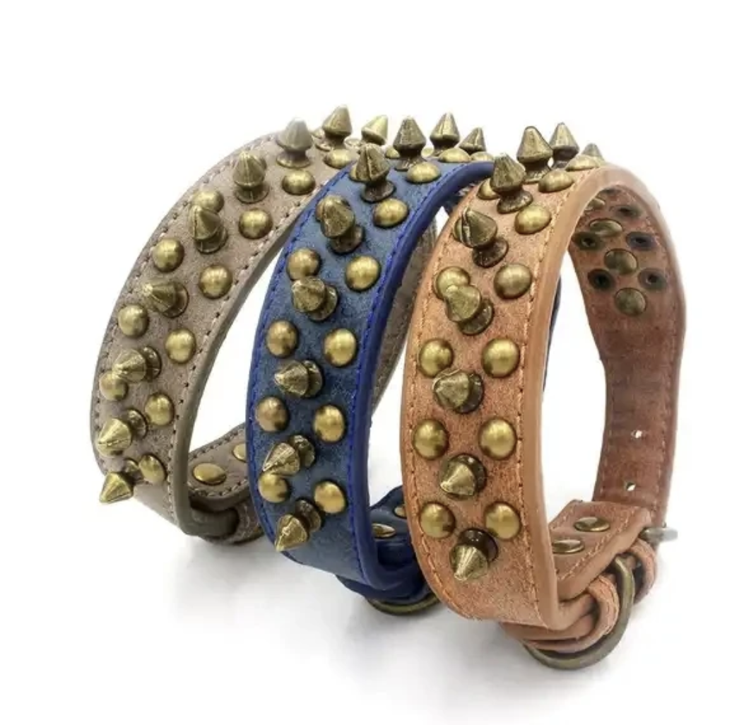 Vintage Style, Spiked, Anti-Bite Collars